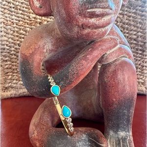 Gold Vermeil Sterling 925 Bracelet with Turquoise Stones Made in Italy